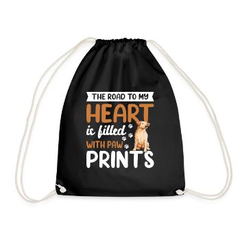 Labrador Retriever Road To My Heart Funny - Drawstring Bag - black - Front