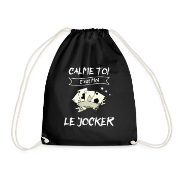 calme toi c'est moi le jocker - Sac de sport léger - noir - Devant