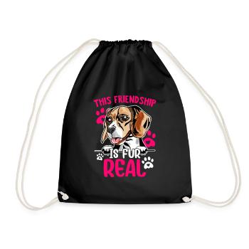 Beagle Freundschaft Ist Fell Echt Lustig - Turnbeutel - Schwarz - Vorne