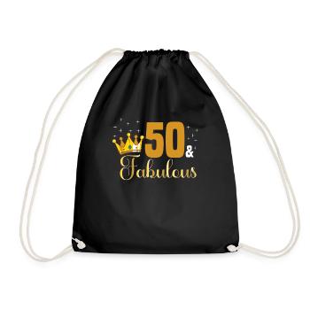 50 and Fabulous - 1972 Queen 50th birthday - Drawstring Bag - black - Front