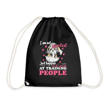 Shih Tzu I Am Not Spoiled Funny - Drawstring Bag - black - Front