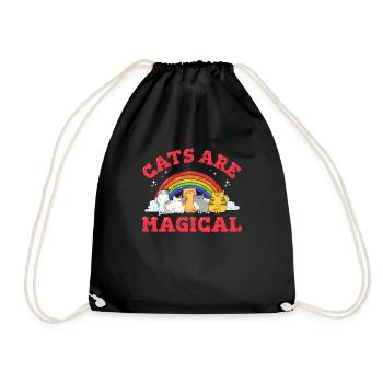 Cats Are Magical Funny Cat Lover Cute Cat Mom Rain - Turnbeutel - Schwarz - Vorne