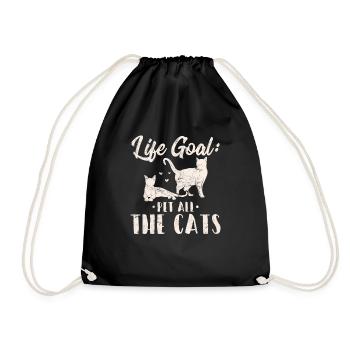 Objectif de vie: Pet All The Cats Funny Cat Lover Cat - Sac de sport léger - noir - Devant