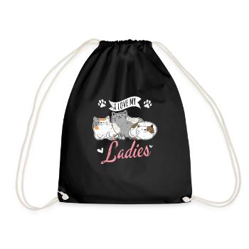 I Love My Ladies Cat Owner Cute Cat Mom Love Cats - Turnbeutel - Schwarz - Vorne