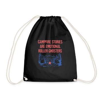 Emotional Roller Ghosters Halloween Camping Scary - Drawstring Bag - black - Front