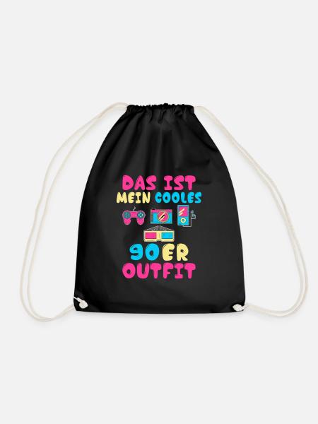 Das ist mein cooles 90er Outfit Motto Kleidung 90e - Turnbeutel - Schwarz