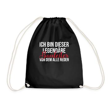Ich bin dieser legendäre von dem alle reden - Turnbeutel - Schwarz - Vorne