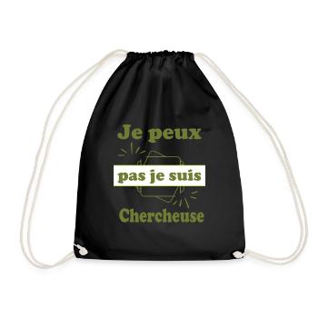 Tshirt femme Je peux pas je suis Chercheuse - Sac de sport léger - noir - Devant