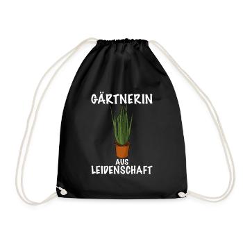 Gärtnerin aus Leidenschaft Topf Pflanze - Turnbeutel - Schwarz - Vorne