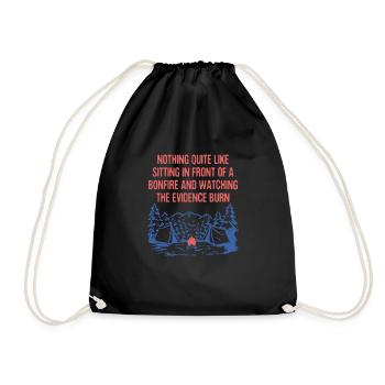 Watching the Evidence Burn Camping Funny Camper - Drawstring Bag - black - Front
