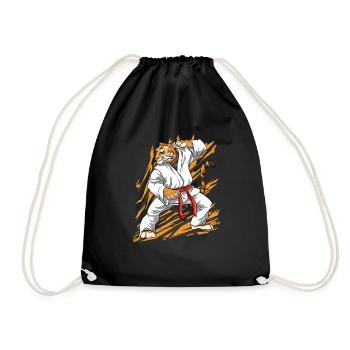 Karate Tiger - Kampfkarate Japanische Kampfkünste - Turnbeutel - Schwarz - Vorne