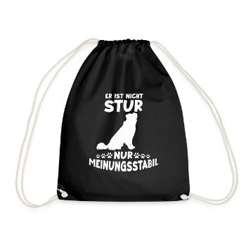 Lustiges Hundehalter Motiv Australian Shepherd - Turnbeutel - Schwarz - Vorne