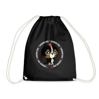 Fashion Dog - Drawstring Bag - black - Front