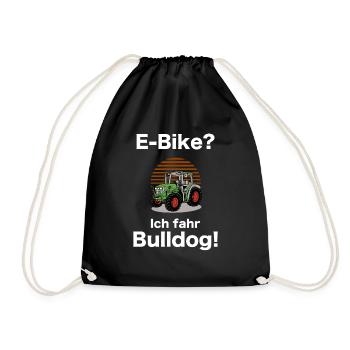 E-Bike ? Ich fahr Bulldog - Turnbeutel - Schwarz - Vorne