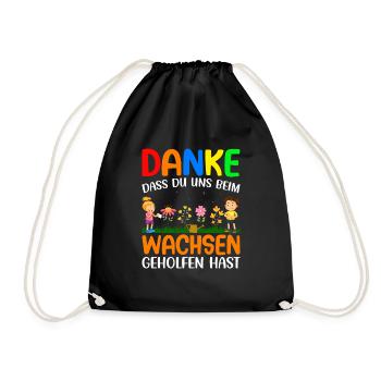 Erzieherin Tagesmutter Danke Abschiedsgeschenk - Turnbeutel - Schwarz - Vorne