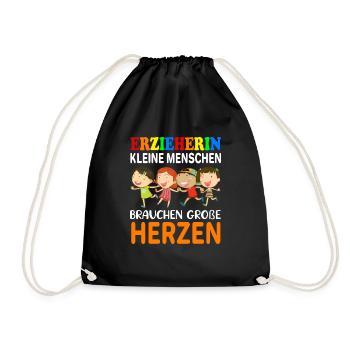 Erzieherin Kindergarten Abschiedsgeschenk - Turnbeutel - Schwarz - Vorne