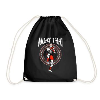 Muay Thai Skeleton Thaiboxen und Kickboxen - Turnbeutel - Schwarz - Vorne