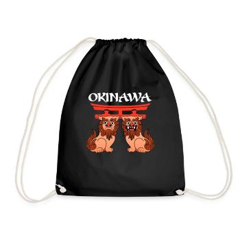 Shisa-Hunde - Wächterlöwen Okinawa Japan - Turnbeutel - Schwarz - Vorne
