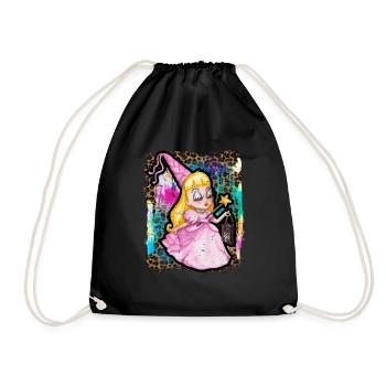 Halloween Witch Princess Tie Dye - Drawstring Bag - black - Front