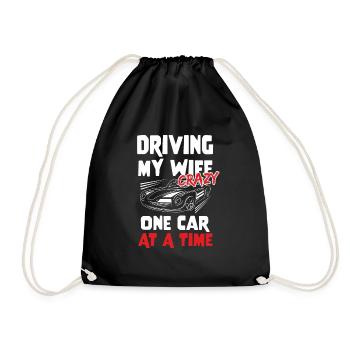 Conduire ma femme folle une voiture à la fois Amateurs de voiture - Sac de sport léger - noir - Devant