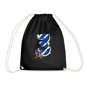 3 Years Old Dino American Football 3rd Birthday - Drawstring Bag - black - Front