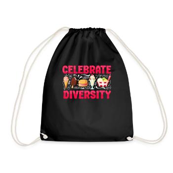 Ice Cream Cone Popsicle Celebrate - Drawstring Bag - black - Front