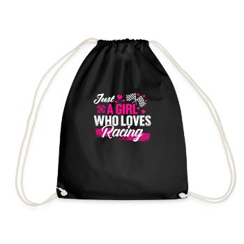 Juste une fille qui aime la course sur piste de terre battue Girlf - Sac de sport léger - noir - Devant