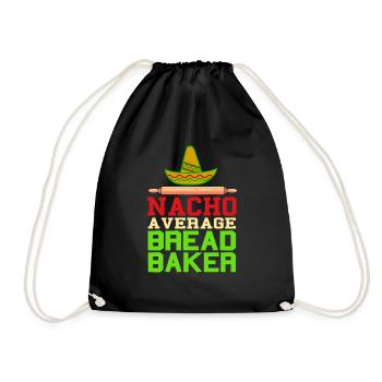 NACHO Average Bread Baker Funny Baking T-Shirt - Turnbeutel - Schwarz - Vorne