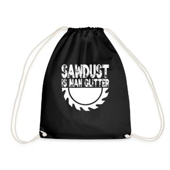 Sawdust Is Man Glitter WoodWorker - Drawstring Bag - black - Front