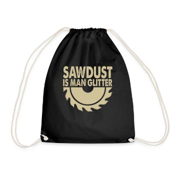SawDust Is Man Glitter - Drawstring Bag - black - Front