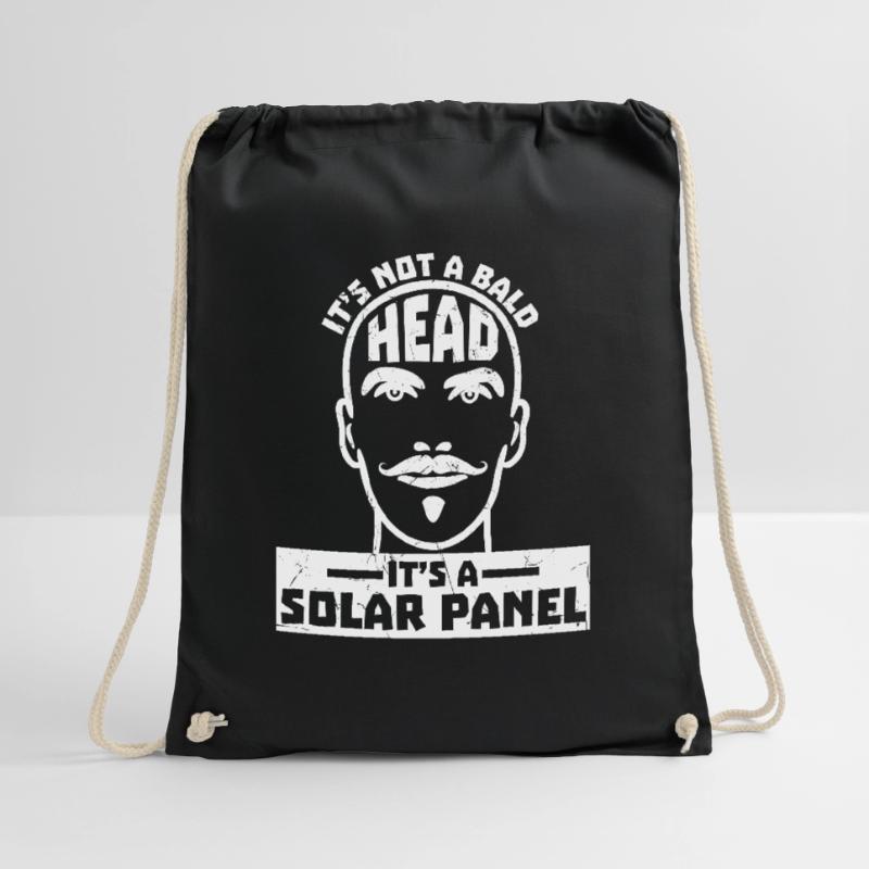 Bald Its A Solar Panel Bald Head Drawstring Bag