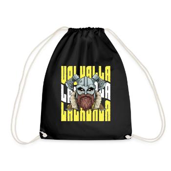 Retro Walhalla Wikinger-Krieger - Turnbeutel - Schwarz - Vorne
