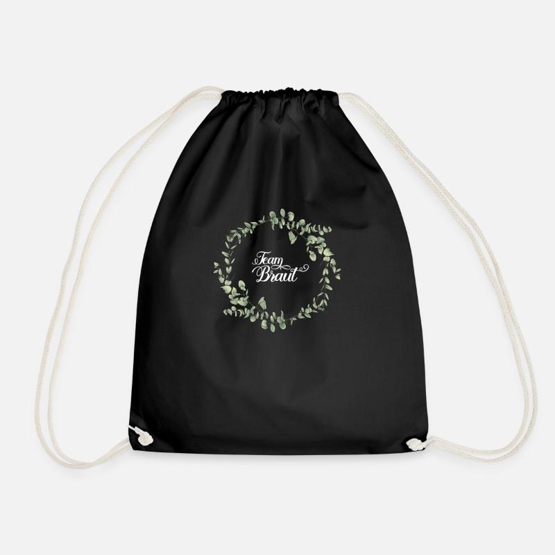 Team Braut I Blumenkranz Hochzeit Boho Stil - Turnbeutel - Schwarz