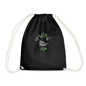 Team Braut I Blumenkranz Hochzeit Boho Stil - Turnbeutel - Schwarz - Vorne