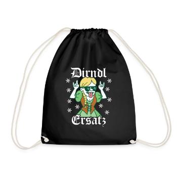 Trachten Ersatz Dirndl Ersatz - Turnbeutel - Schwarz - Vorne