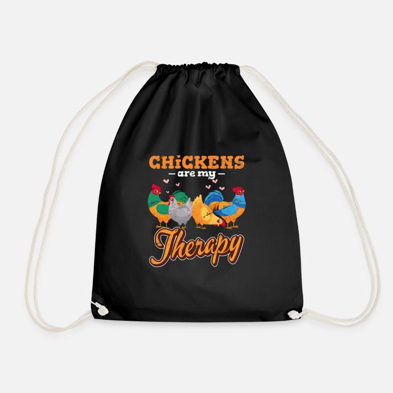 Chickens Are My Therapy Funny Chicken Lover Chicke - Turnbeutel - Schwarz