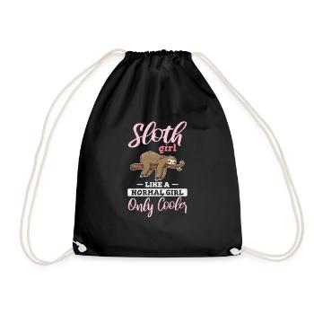 Sloth Girl Like A Normal Girl Only Cooler Funny Sl - Drawstring Bag - black - Front