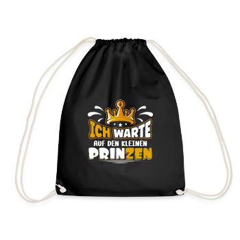 Ich warte auf den Prinzen - Turnbeutel - Schwarz - Vorne