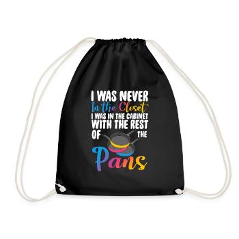 Pansexual LGBTQ Funny Pan Pride - Drawstring Bag - black - Front