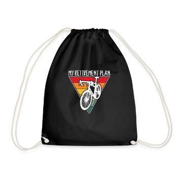 Ride Cyclist Bike Cycling Rider My Retirement Plan - Drawstring Bag - black - Front