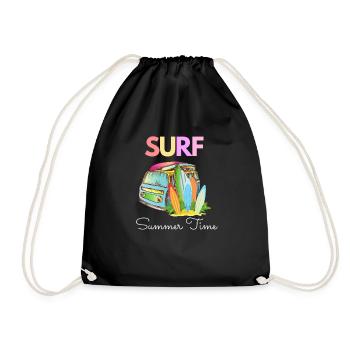 Summer time SURF - Drawstring Bag - black - Front