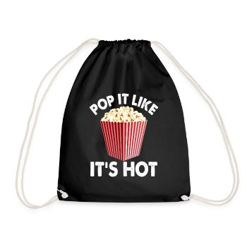 Popcorn Pop It Like It's Hot - Drawstring Bag - black - Front