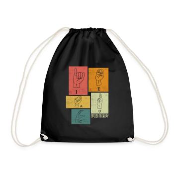 Speech Language Pathologist Speech Therapy ASL - Turnbeutel - Schwarz - Vorne