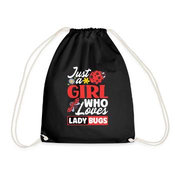 Ladybug Ladybirds Entomology Just A Girl Who - Turnbeutel - Schwarz - Vorne
