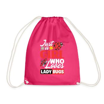 Ladybug Ladybirds Entomology Just A Girl Who - Turnbeutel - Fuchsia - Vorne