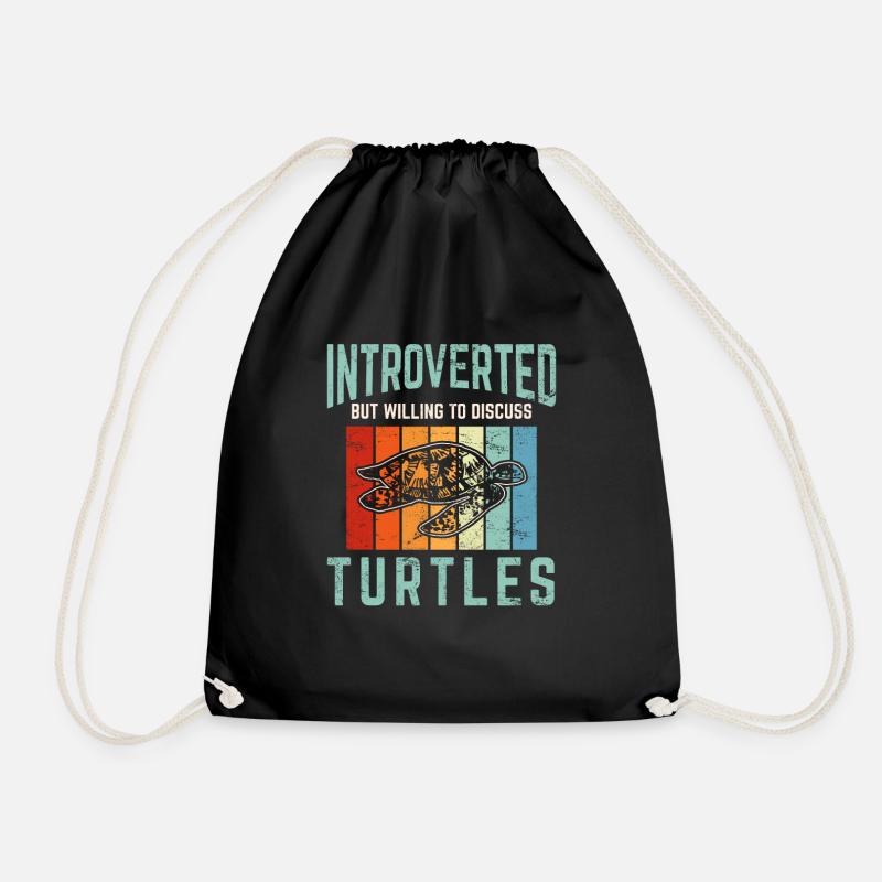 Introverted But Willing To Discuss Turtles Turtle - Turnbeutel - Schwarz