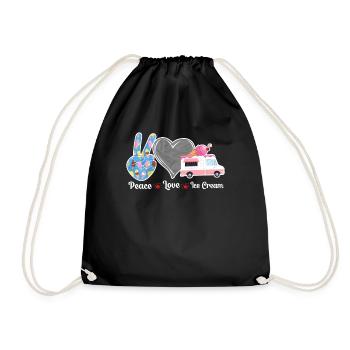 Crème glacée Camion de crème glacée Van - Sac de sport léger - noir - Devant
