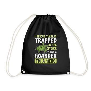 Je sauve des tortues piégées dans le magasin Funny Sea Tu - Sac de sport léger - noir - Devant