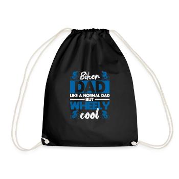 Biker dad like a normal dad, but with a - Drawstring Bag - black - Front
