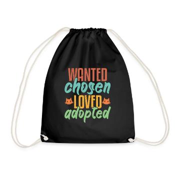 Wanted Chosen Loved Adopted - Drawstring Bag - black - Front